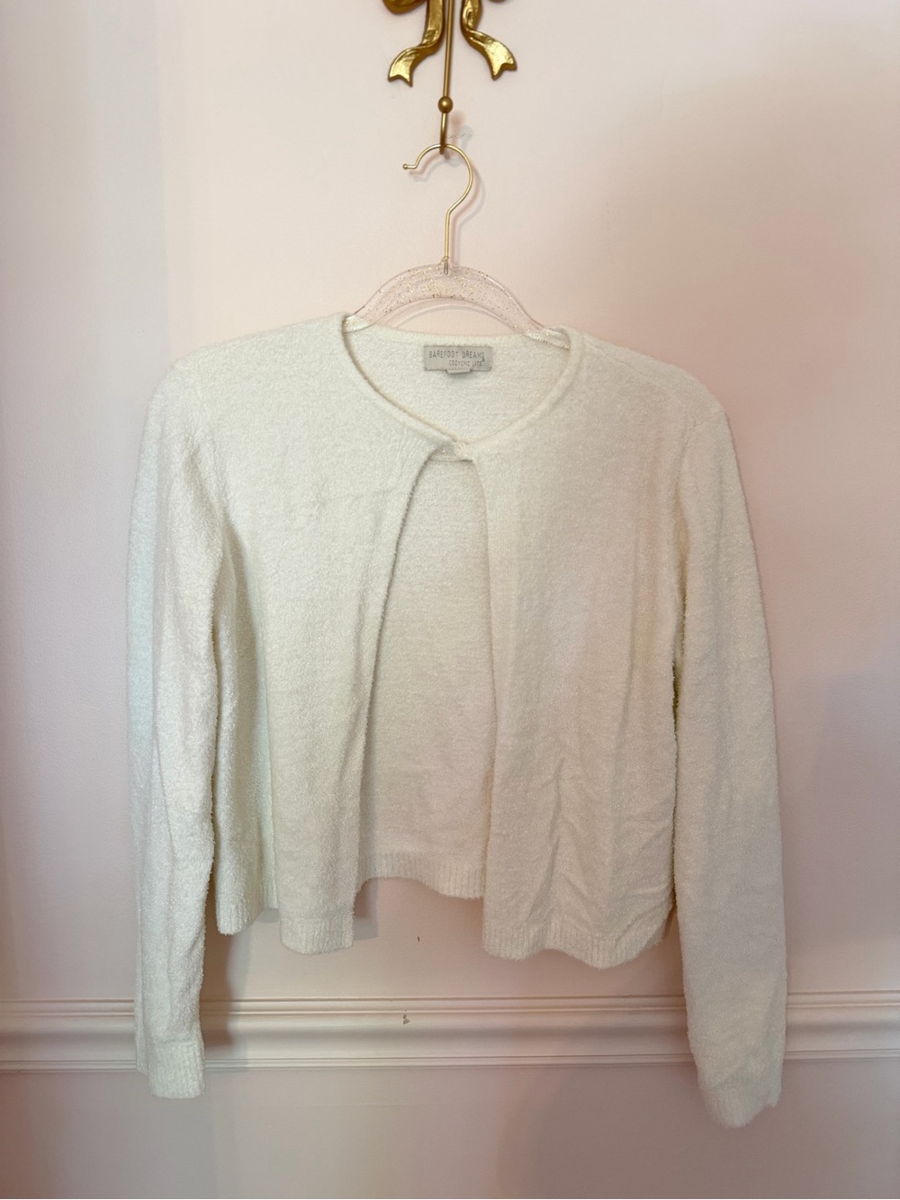 Barefoot Dreams Ivory Open-Front Lightweight Cardigan